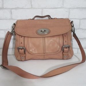 Fossil Maddox Pale Pink Flap Front Crossbody Bag